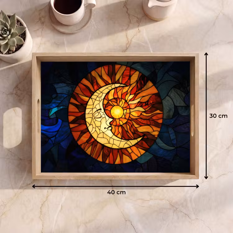 Dienblad - Mozaïek - Glas - Maan - Donkerblauw — 9