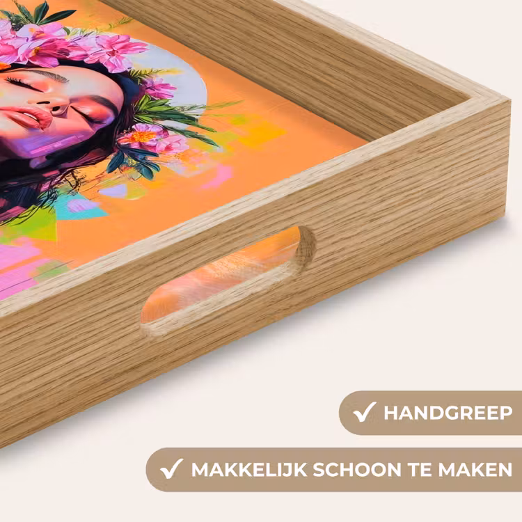 Dienblad - Portret - Bloemenkroon - Vrouw — 5