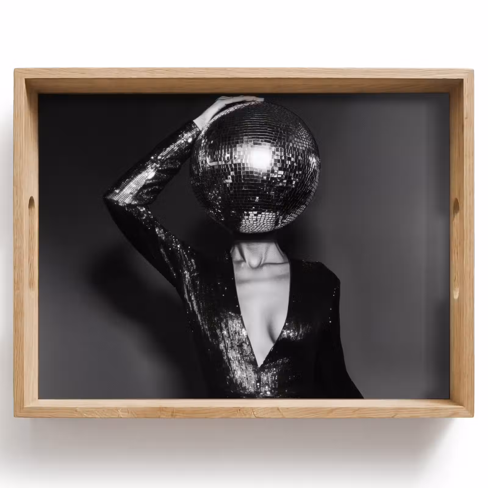Dienblad - Discobal - Gezicht - Glamour - Zwart — 1