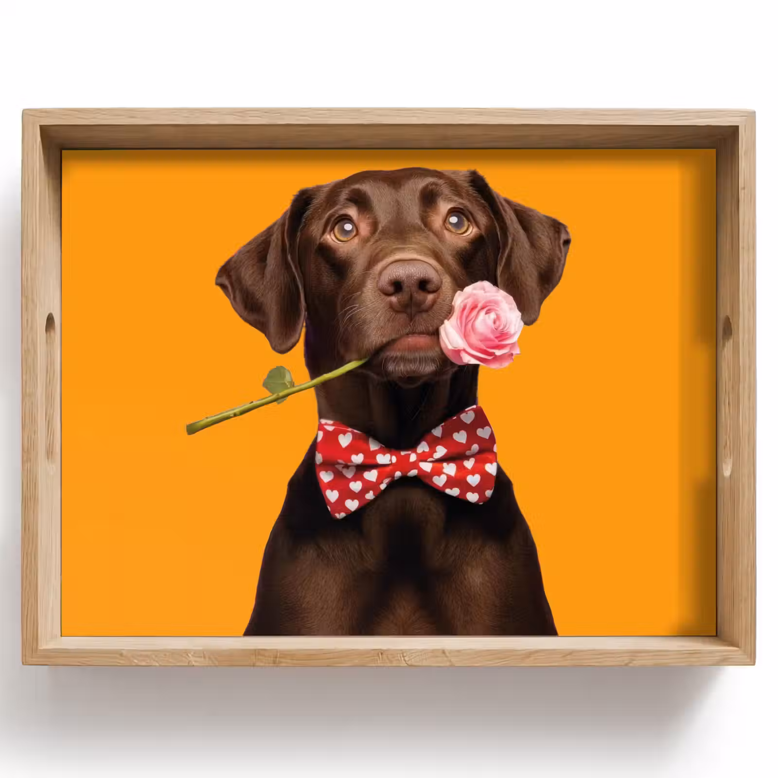 Dienblad - Hond - Oranje - Roos - Valentijn — 1