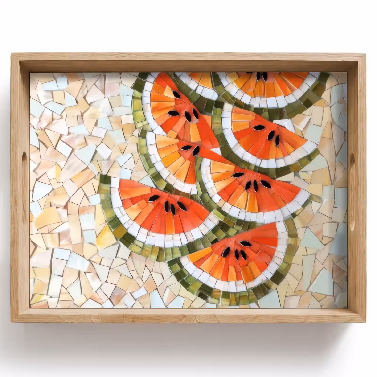 Dienblad - Mozaïek - Watermeloen - Rood - Pitten — 1