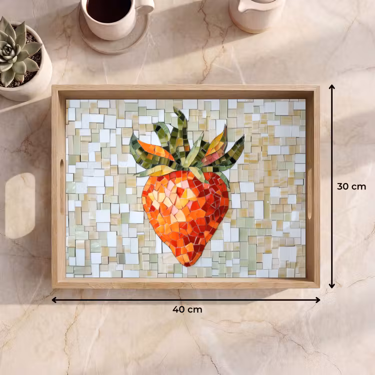 Dienblad - Aardbei - Rood - Mozaïek - Fruit — 9