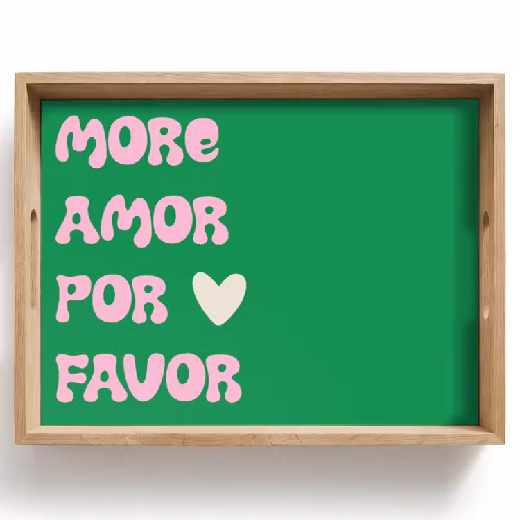Dienblad - Amor - Valentijn - Groen - Tekst — 1