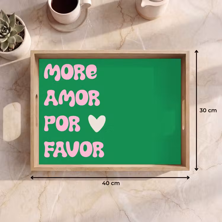 Dienblad - Amor - Valentijn - Groen - Tekst — 9