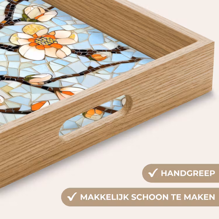 Dienblad - Bloesems - Wit - Mozaïek - Tak — 5