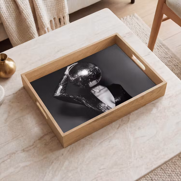 Dienblad - Discobal - Gezicht - Glamour - Zwart — 2
