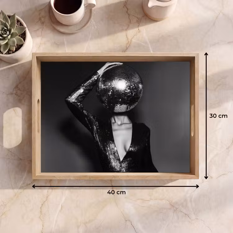 Dienblad - Discobal - Gezicht - Glamour - Zwart — 9