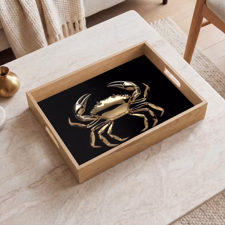 Dienblad - Goud - Krab - Dieren - Zwart — 2