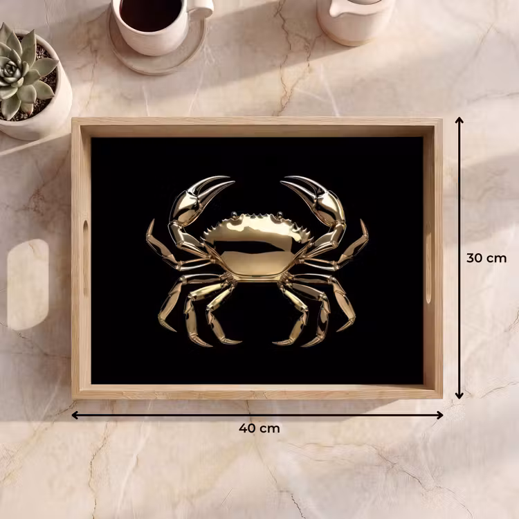 Dienblad - Goud - Krab - Dieren - Zwart — 9