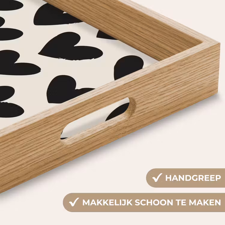 Dienblad - Hartjes - Zwart - Beige — 5