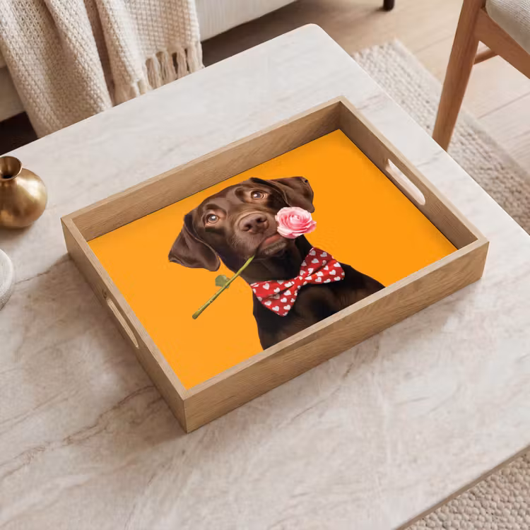 Dienblad - Hond - Oranje - Roos - Valentijn — 2
