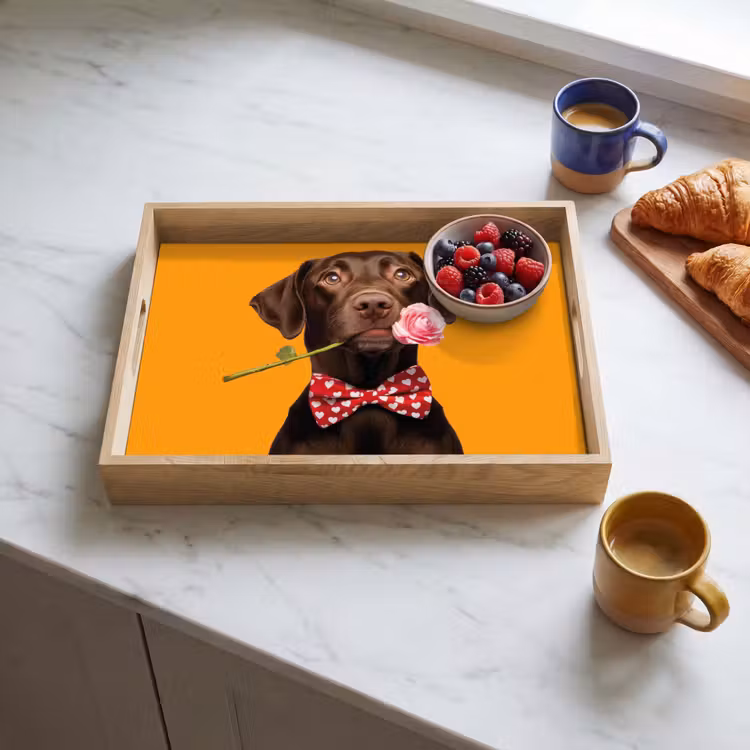 Dienblad - Hond - Oranje - Roos - Valentijn — 4