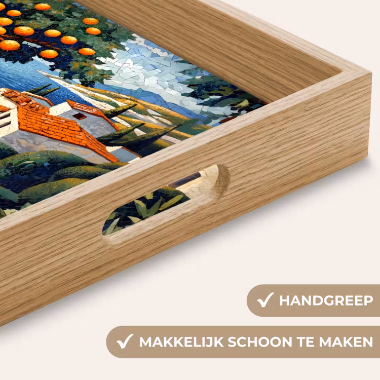 Dienblad - Huizen - Mozaïek - Sinaasappelbomen - Zee — 5