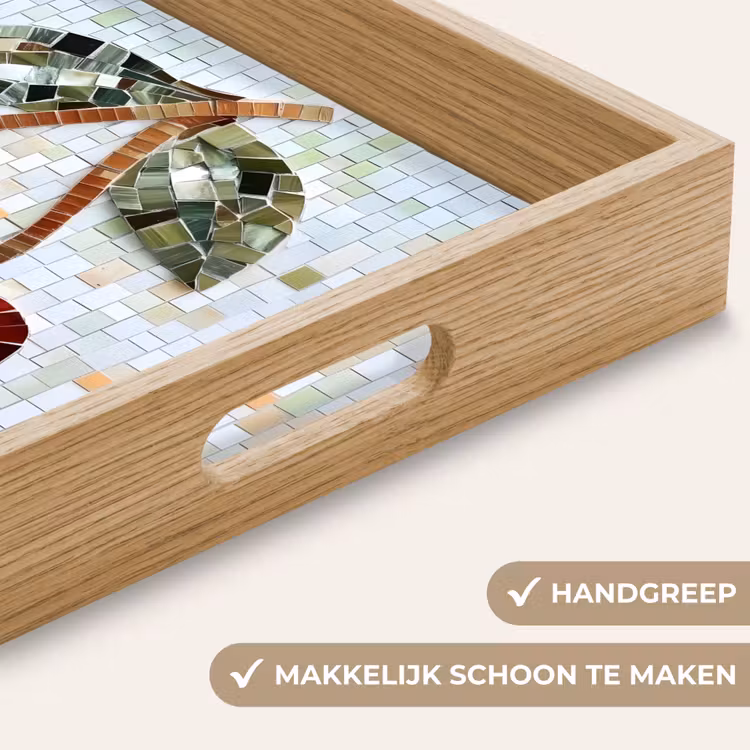 Dienblad - Kersen - Rood - Mozaïek - Blaadjes — 5