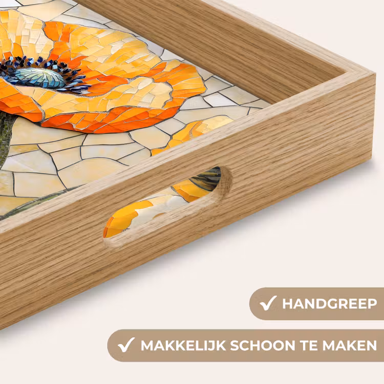 Dienblad - Klaprozen - Oranje - Mozaïek - Bladeren — 5