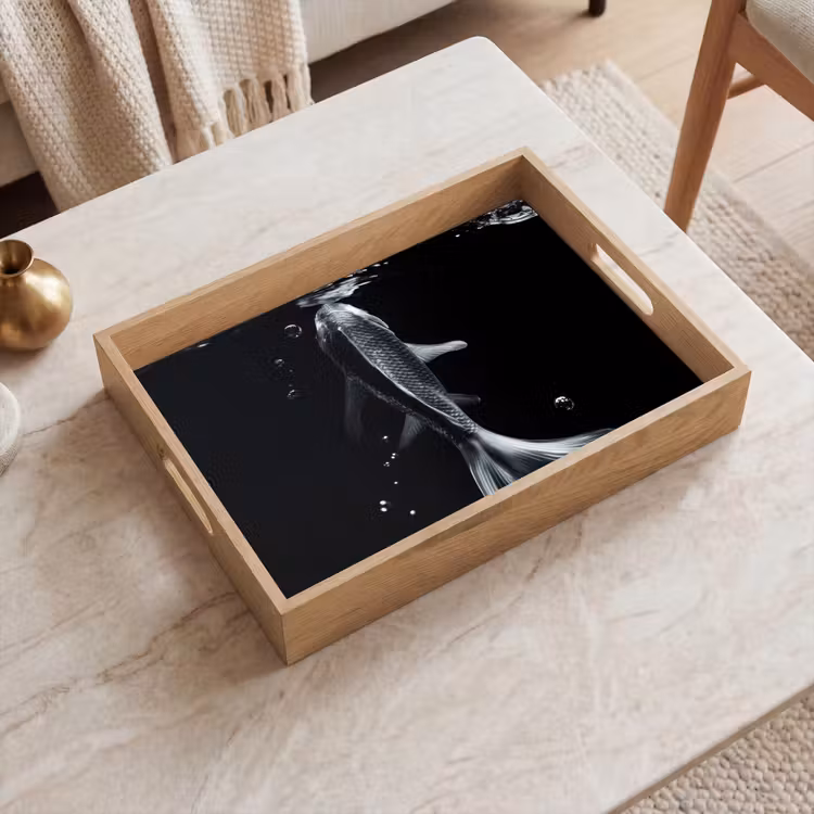 Dienblad - Koi - Vissen - Water - Zwart — 2