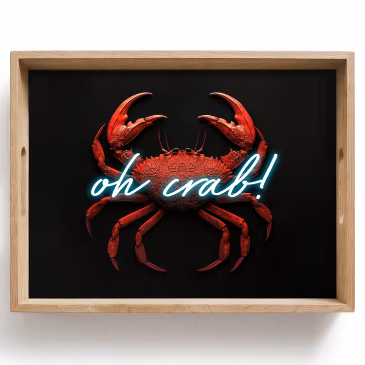 Dienblad - Krab - Rood - Neon - Quote — 1