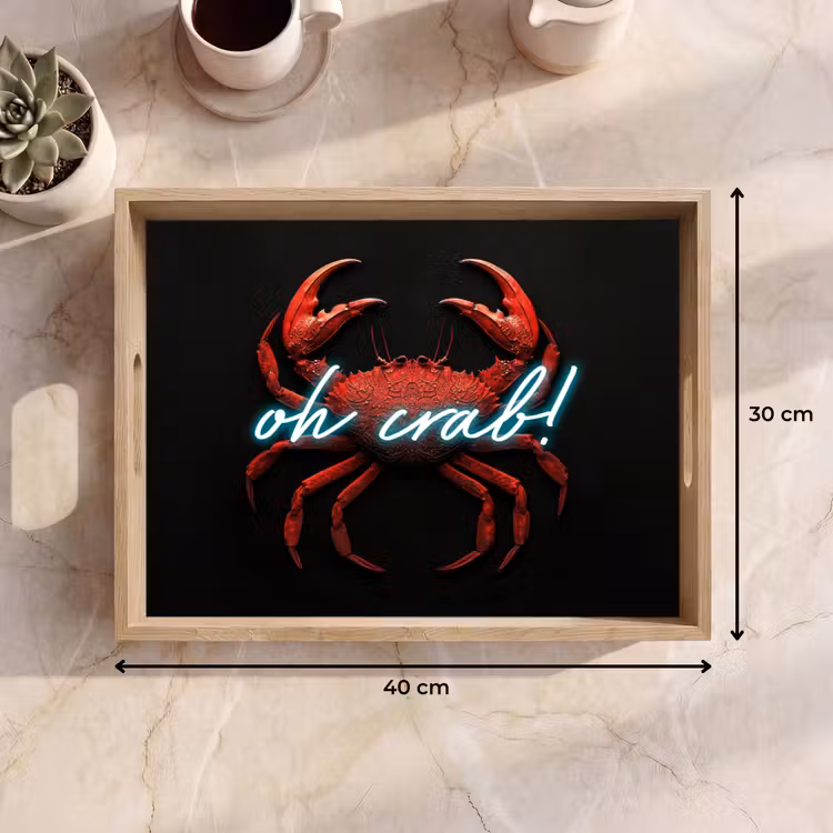 Dienblad - Krab - Rood - Neon - Quote — 9
