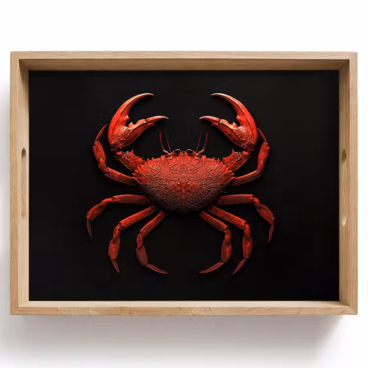 Dienblad - Krab - Rood - Vissen - Schaaldieren — 1