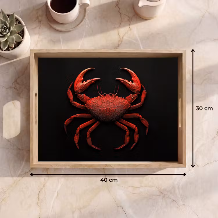 Dienblad - Krab - Rood - Vissen - Schaaldieren — 9