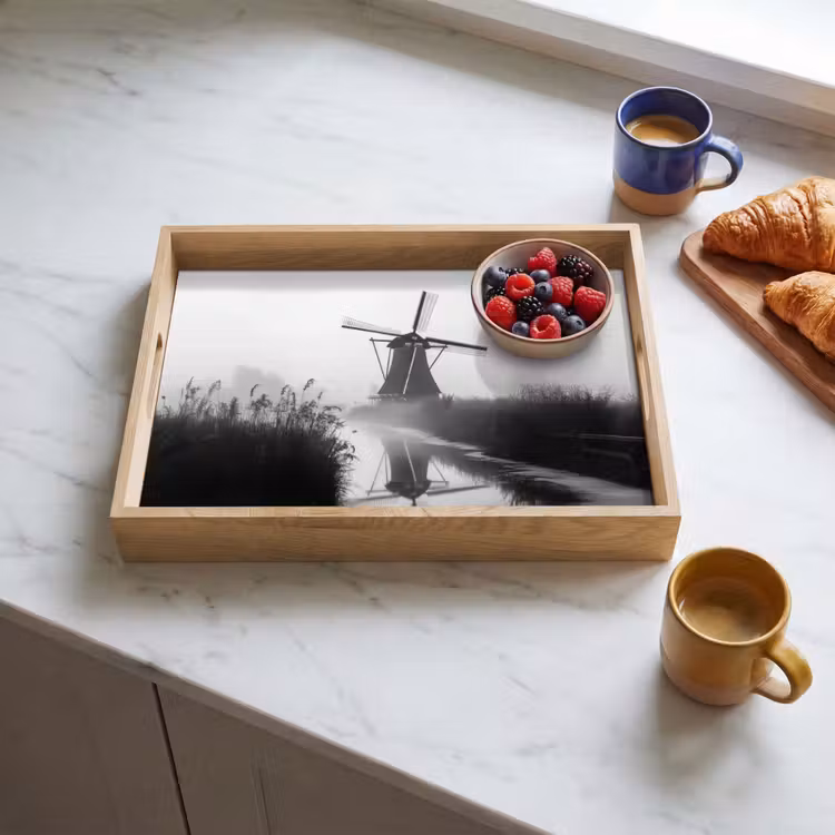 Dienblad - Molen - Weerspiegeling - Landschap - Water — 4