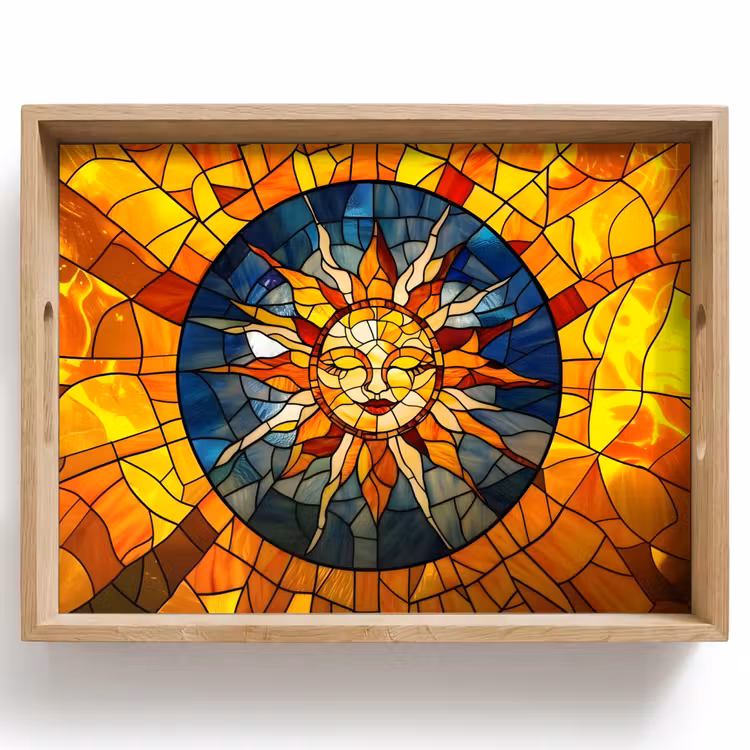 Dienblad - Mozaïek - Zon - Geel - Cirkel — 1