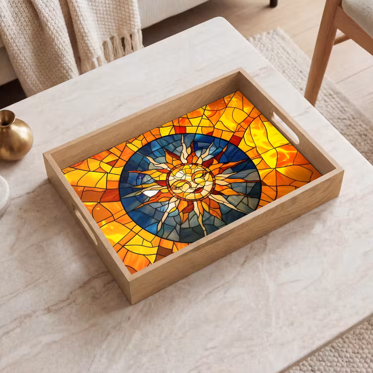 Dienblad - Mozaïek - Zon - Geel - Cirkel — 2