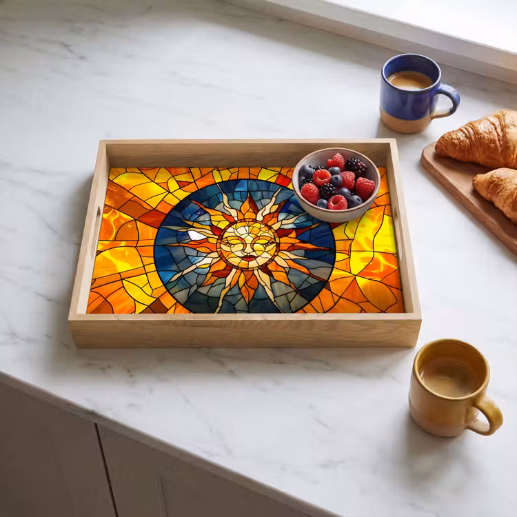 Dienblad - Mozaïek - Zon - Geel - Cirkel — 4
