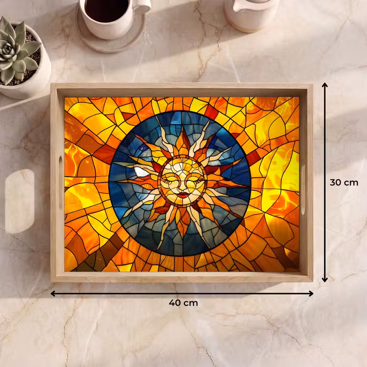 Dienblad - Mozaïek - Zon - Geel - Cirkel — 9