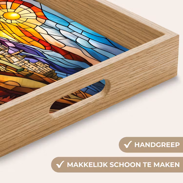 Dienblad - Mozaïek - Zon - Landschap - Dorp — 5