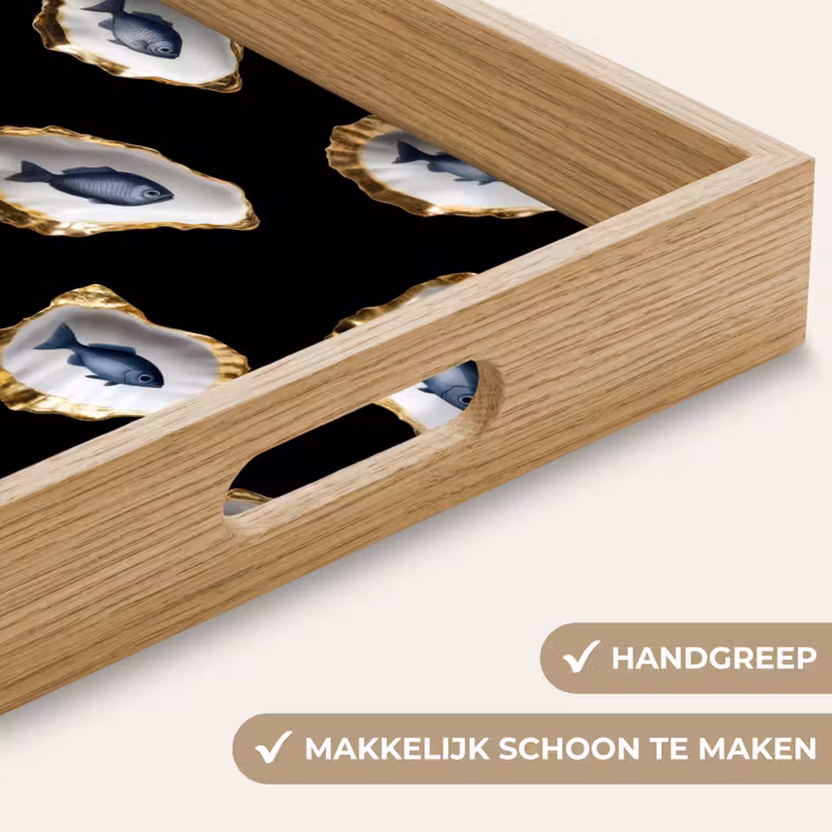 Dienblad - Oesters - Vissen - Blauw - Goud — 5