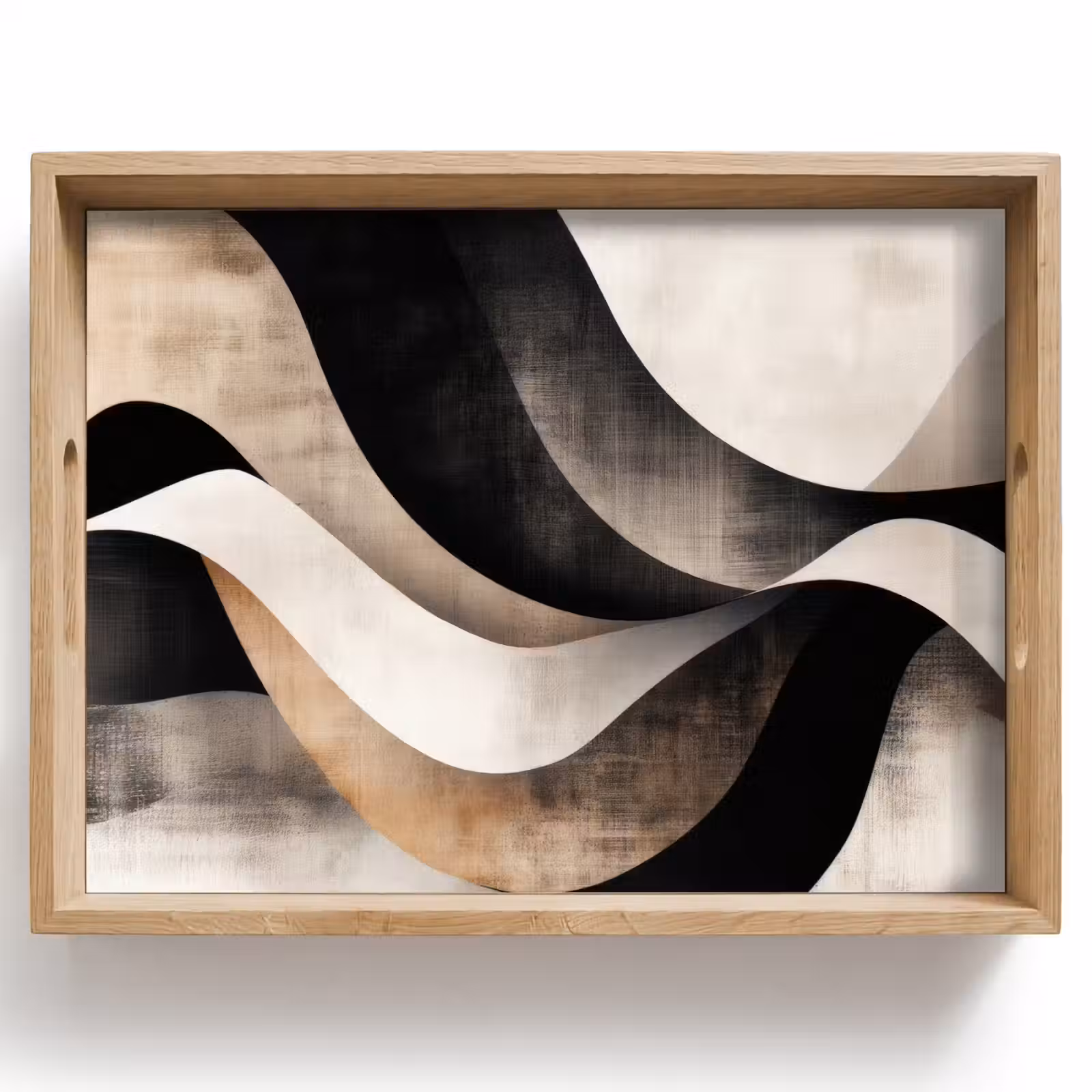 Dienblad - Abstract - Golven - Zwart - Verweerd — 1