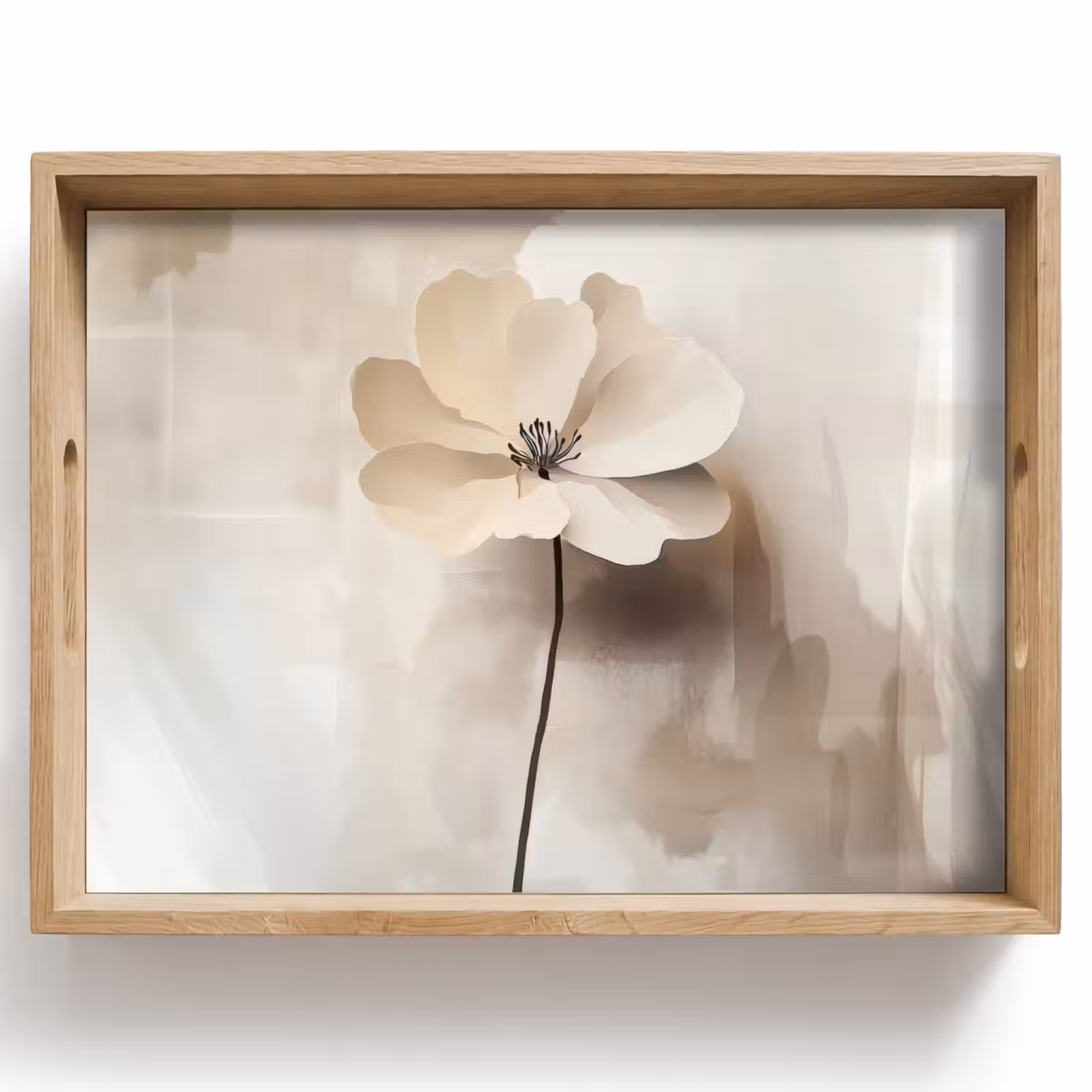 Dienblad - Bloem - Beige - Verf - Schaduw — 1