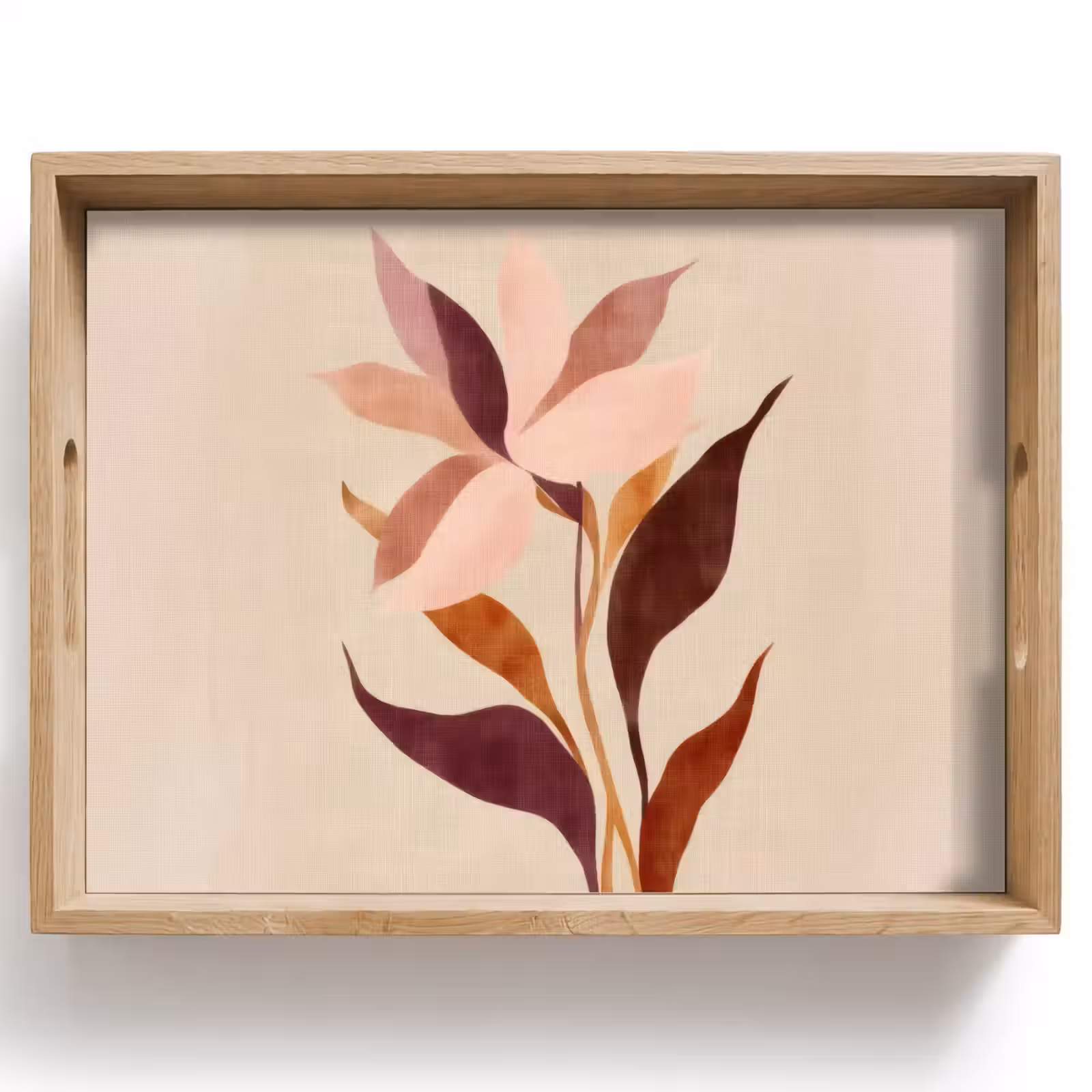 Dienblad - Bloemen - Blaadjes - Minimalistisch - Roze — 1