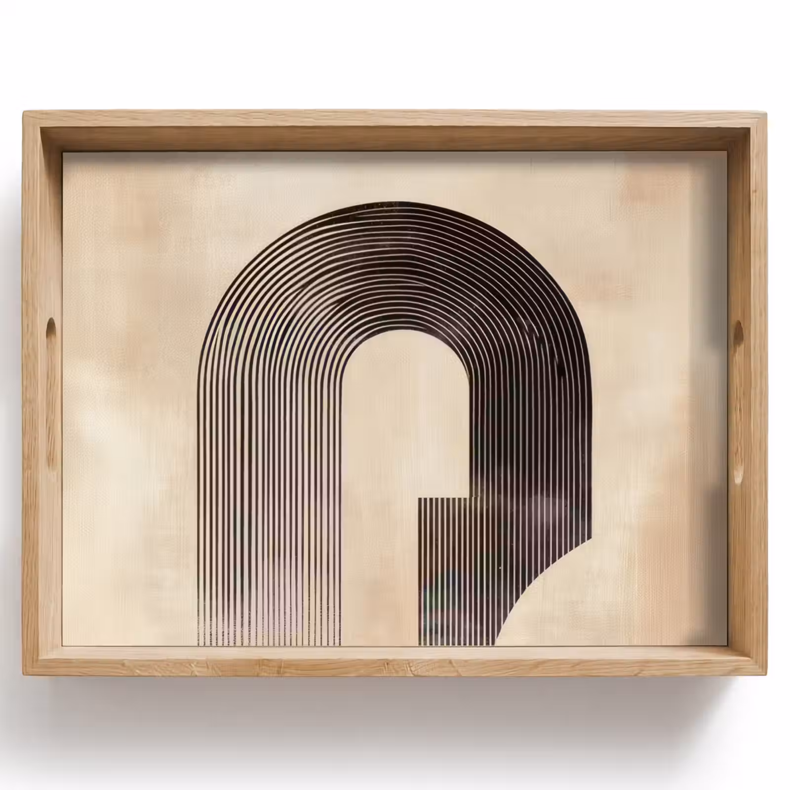 Dienblad - Boog - Strepen - Minimalistisch - Zwart — 1
