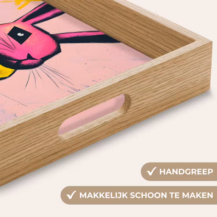 Dienblad - Abstract - Konijn - Sjaal - Geel — 5