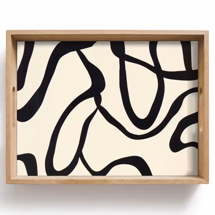 Dienblad - Abstract - Lijnen - Modern - Beige — 1