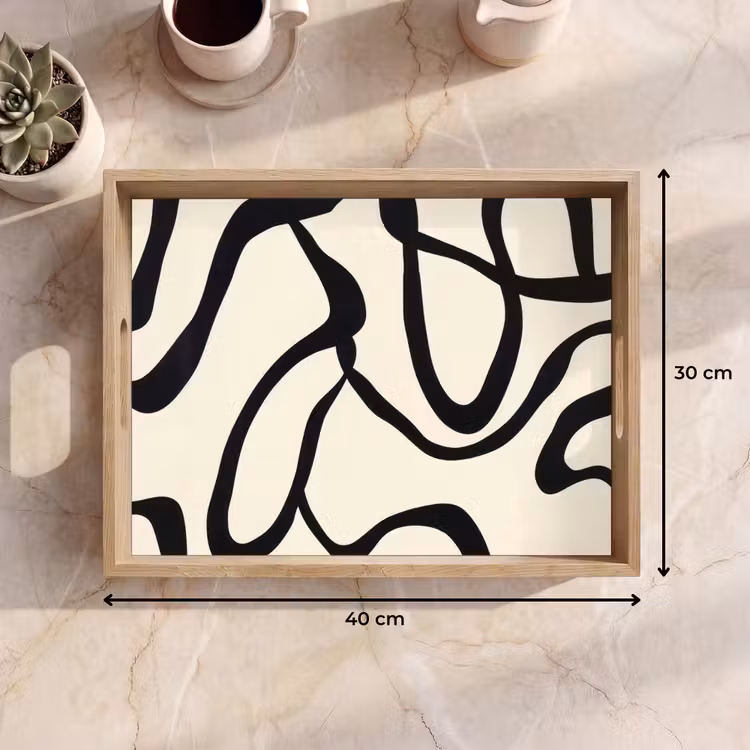 Dienblad - Abstract - Lijnen - Modern - Beige — 9