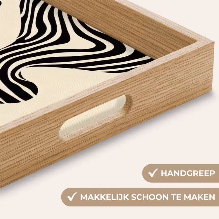 Dienblad - Beige - Lijnen - Golvend - Abstract — 5