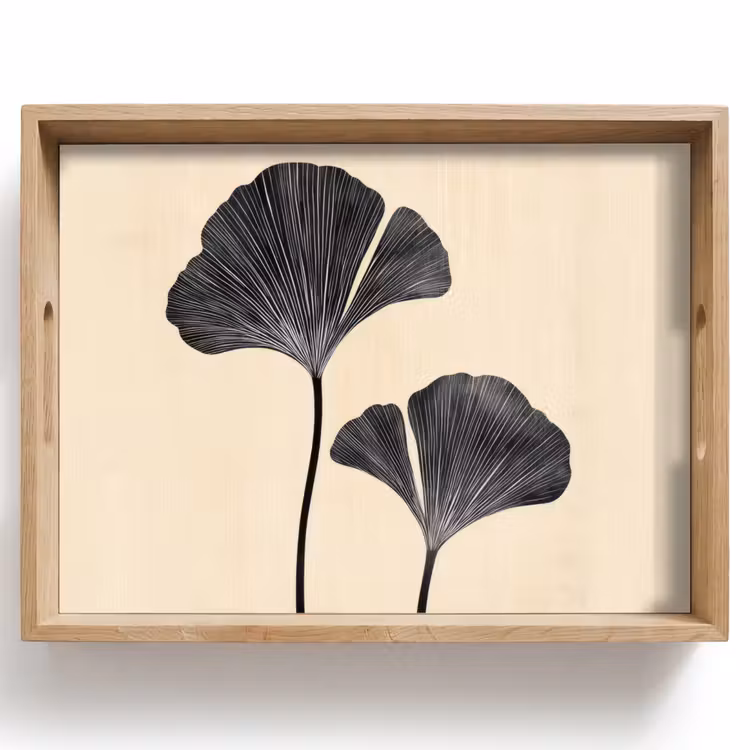Dienblad - Bladeren - Minimalistisch - Zwart — 1