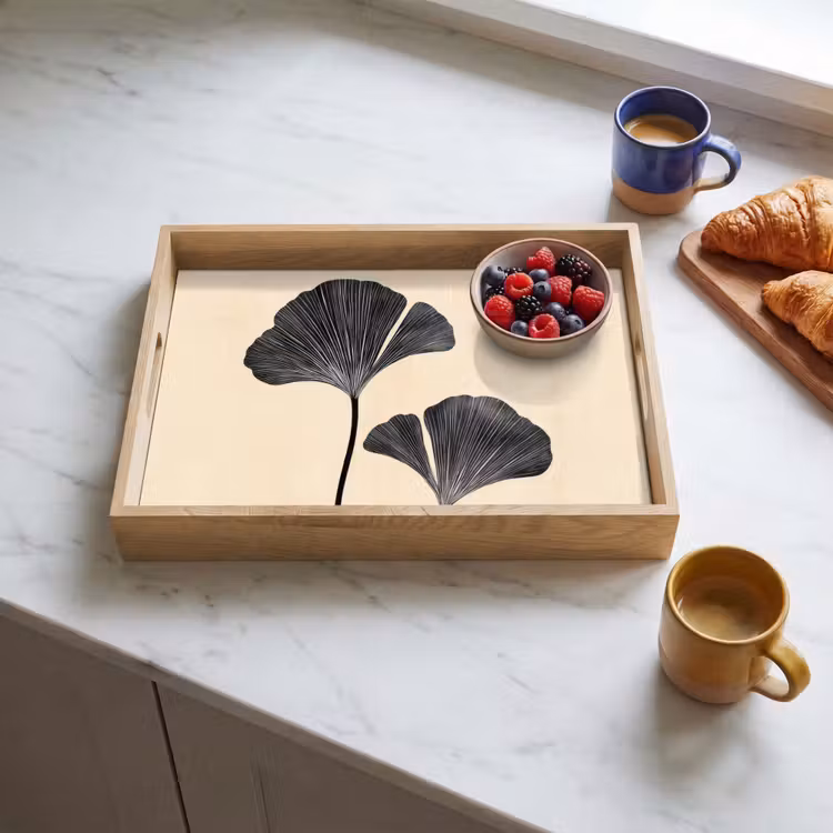 Dienblad - Bladeren - Minimalistisch - Zwart — 4