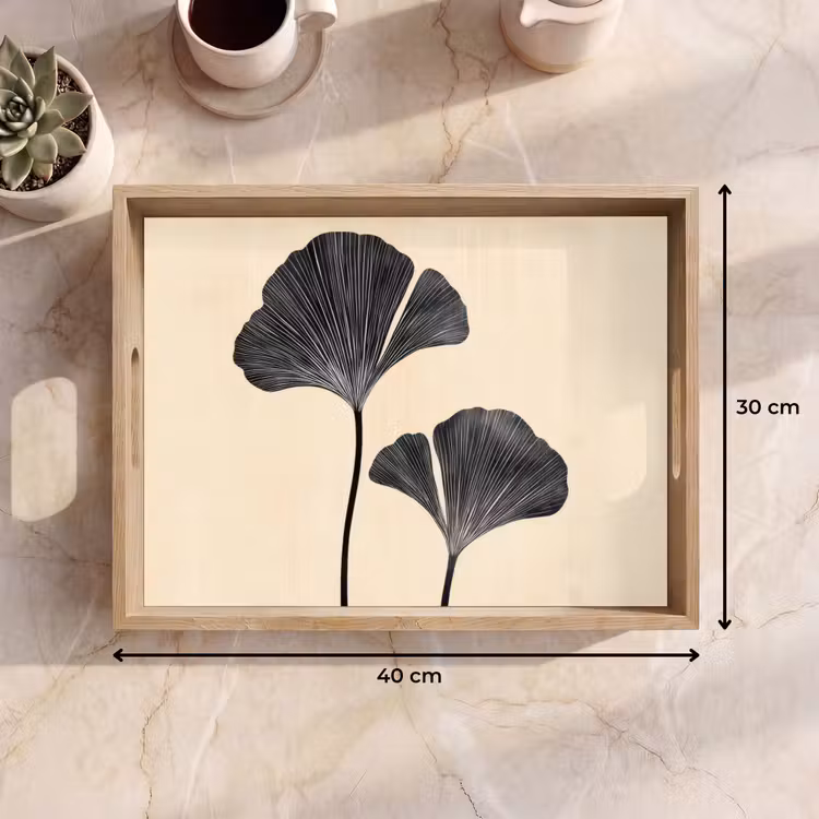 Dienblad - Bladeren - Minimalistisch - Zwart — 9