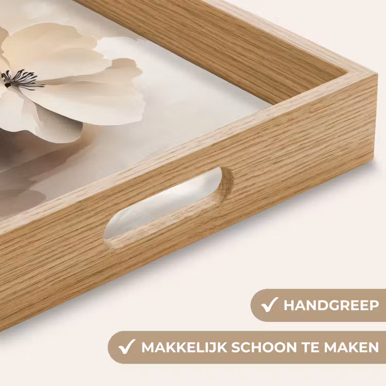 Dienblad - Bloem - Beige - Verf - Schaduw — 5