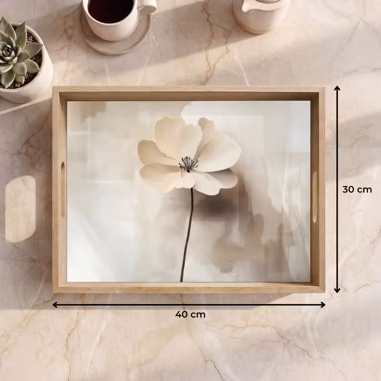 Dienblad - Bloem - Beige - Verf - Schaduw — 9