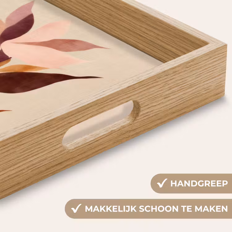 Dienblad - Bloemen - Blaadjes - Minimalistisch - Roze — 5