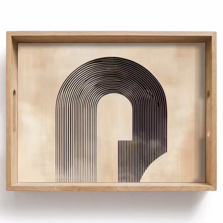Dienblad - Boog - Strepen - Minimalistisch - Zwart — 1