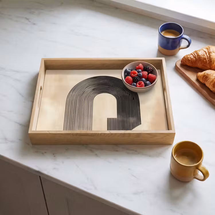 Dienblad - Boog - Strepen - Minimalistisch - Zwart — 4