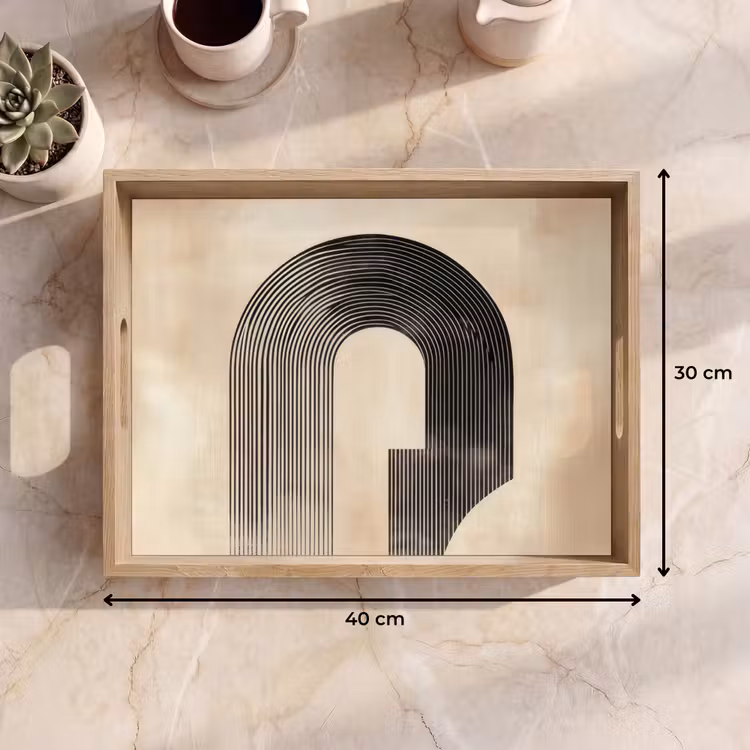 Dienblad - Boog - Strepen - Minimalistisch - Zwart — 9