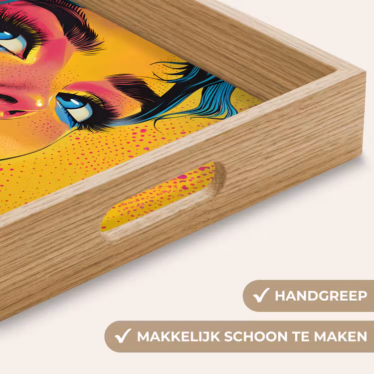 Dienblad - Close-up - Vrouwengezicht - Stippen - Geel — 5