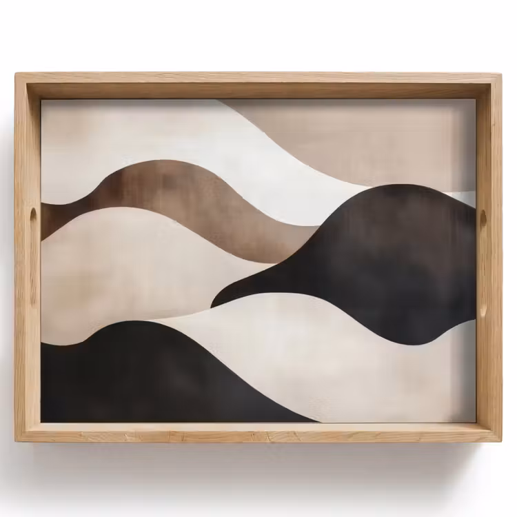 Dienblad - Golven - Abstract - Beige — 1